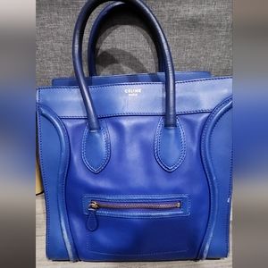 Celine Mini Luggage Electric Blue